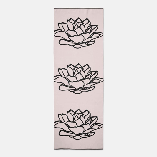Suri Collection | Triple Lotus Yoga Mat Towel in Blush
